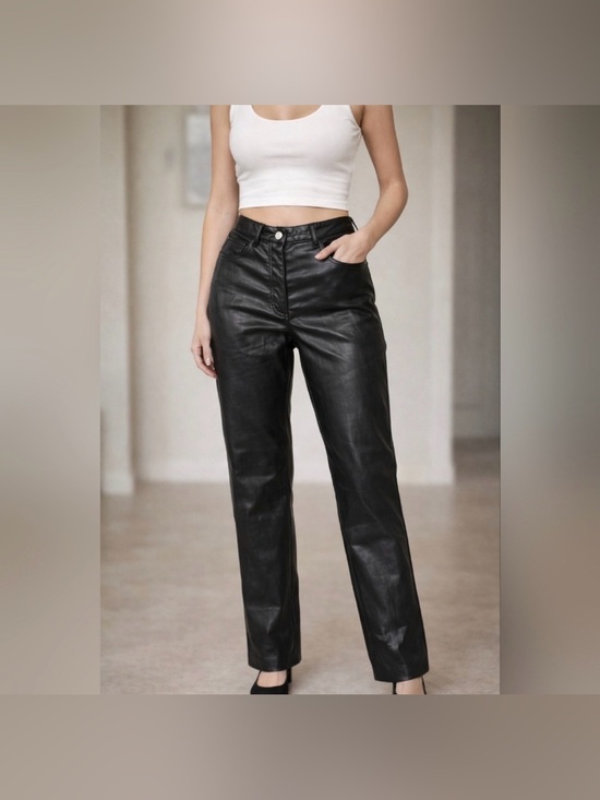 Wilfred Pants - Wilfred Free Black Straight-Leg Faux Leather Pants